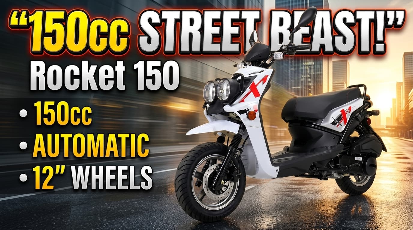 HHH Rocket 150 Moped Street Gas Scooter – 150cc Automatic Motorcycle