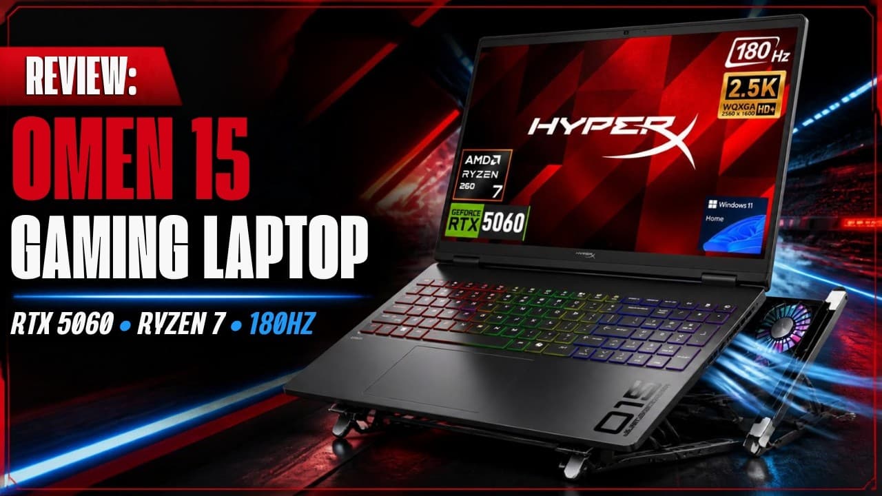 HP HyperX OMEN 15 Gaming Laptop – Ryzen 7 260, RTX 5060, 32GB DDR5 & 1TB SSD